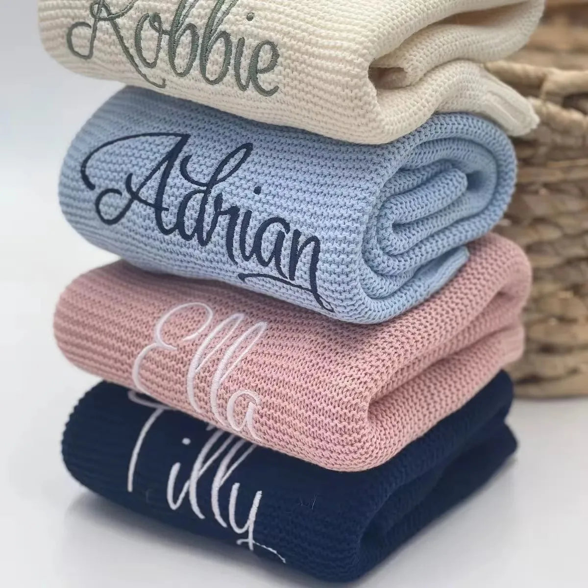 Personalized Kid Name Baby Blanket Embroidered