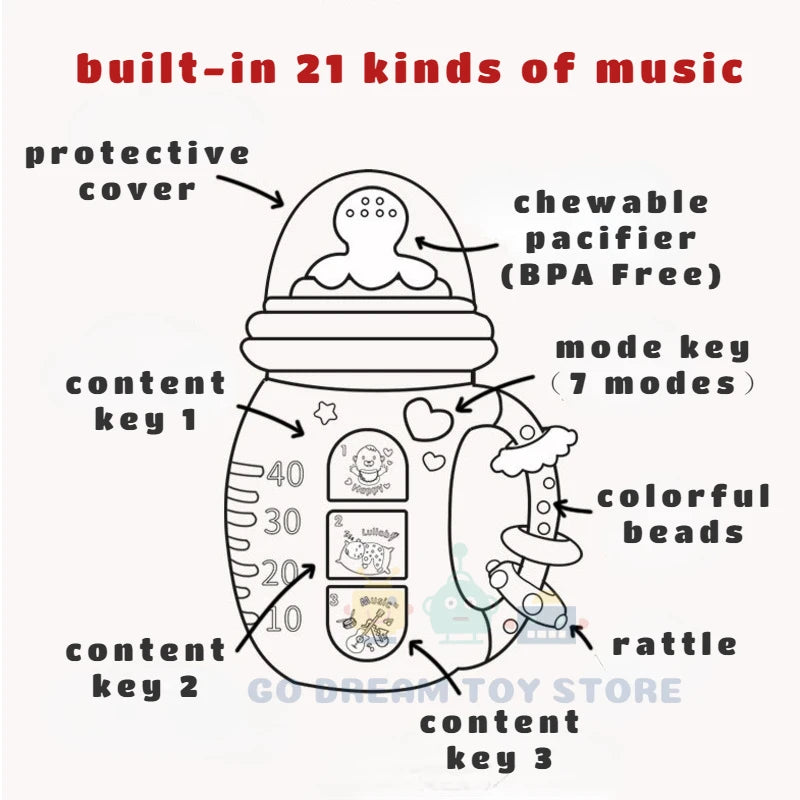 Baby Musical Feeding Bottle Pacifier Newborn