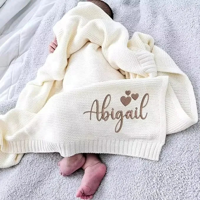 Personalized Kid Name Baby Blanket Embroidered